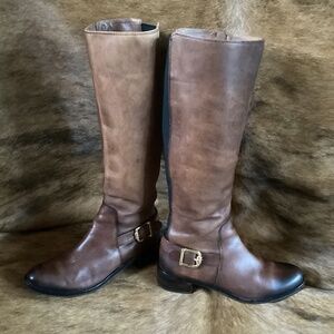 Vince Camuto Brown Distressed Leather High Boots